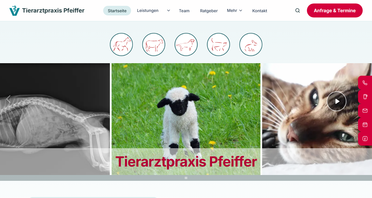 Die neue Website am Desktop